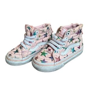 Toddler Pink Vans with rainbow stars
